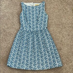 Alice + Olivia Blue and Cream Floral Dress